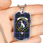 Hunter Modern Scottish Clan Tartan Military Dog Tag Necklace Jewelry
