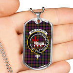 MacDonald Sleat Modern Scottish Clan Tartan Military Dog Tag Necklace Jewelry