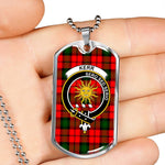 Kerr Modern Scottish Clan Tartan Military Dog Tag Necklace Jewelry