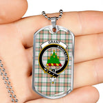 Grant Of Achnarrow Scottish Clan Tartan Military Dog Tag Necklace Jewelry