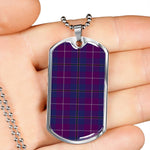 Pride Of Glencoe Scottish Clan Tartan Military Dog Tag Necklace Jewelry