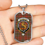 MacKintosh Hunting Weathered Scottish Clan Tartan Military Dog Tag Necklace Jewelry
