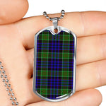 Newman Scottish Clan Tartan Military Dog Tag Necklace Jewelry