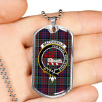 MacDonald Of Sleat Scottish Clan Tartan Military Dog Tag Necklace Jewelry