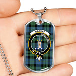 MacKay Ancient Scottish Clan Tartan Military Dog Tag Necklace Jewelry