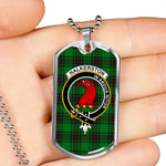 Halkerston Scottish Clan Tartan Military Dog Tag Necklace Jewelry