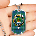 Douglas Ancient Scottish Clan Tartan Military Dog Tag Necklace Jewelry