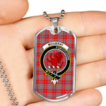Moubray Scottish Clan Tartan Military Dog Tag Necklace Jewelry