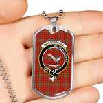 MacDougall Scottish Clan Tartan Military Dog Tag Necklace Jewelry