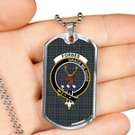 Forbes Of Druinnor Scottish Clan Tartan Military Dog Tag Necklace Jewelry