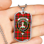 Paterson Red Scottish Clan Tartan Military Dog Tag Necklace Jewelry