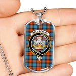 MacLachlan Ancient Scottish Clan Tartan Military Dog Tag Necklace Jewelry