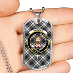 Menzies Scottish Clan Tartan Military Dog Tag Necklace Jewelry