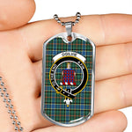 Ogilvie Hunting Ancient Scottish Clan Tartan Military Dog Tag Necklace Jewelry