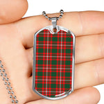 Princess Margaret Scottish Clan Tartan Military Dog Tag Necklace Jewelry