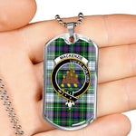 MacKenzie Dress Modern Scottish Clan Tartan Military Dog Tag Necklace Jewelry