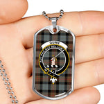 Gunn Weathered Scottish Clan Tartan Military Dog Tag Necklace Jewelry