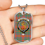 MacKintosh Ancient Scottish Clan Tartan Military Dog Tag Necklace Jewelry