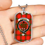 Darroch Scottish Clan Tartan Military Dog Tag Necklace Jewelry