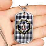 MacRae Dress Modern Scottish Clan Tartan Military Dog Tag Necklace Jewelry
