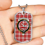 MacDougall Dress Scottish Clan Tartan Military Dog Tag Necklace Jewelry