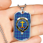 Mercer Scottish Clan Tartan Military Dog Tag Necklace Jewelry