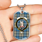 Napier Ancient Scottish Clan Tartan Military Dog Tag Necklace Jewelry