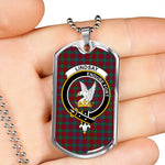 Lindsay Scottish Clan Tartan Military Dog Tag Necklace Jewelry
