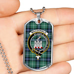 MacDonald Clan Ranald Of The Isles Hunting Ancient Scottish Clan Tartan Military Dog Tag Necklace Jewelry
