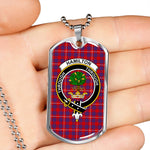 Hamilton Scottish Clan Tartan Military Dog Tag Necklace Jewelry