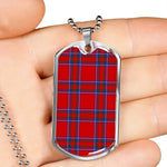 Inverness District Scottish Clan Tartan Military Dog Tag Necklace Jewelry