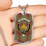 MacGillivray Hunting Ancient Scottish Clan Tartan Military Dog Tag Necklace Jewelry