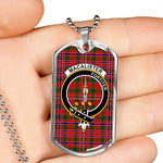 MacAlister Modern Scottish Clan Tartan Military Dog Tag Necklace Jewelry