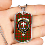 cheyne Scottish Clan Tartan Military Dog Tag Necklace Jewelry