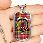 Ogilvie Of Airlie Ancient Scottish Clan Tartan Military Dog Tag Necklace Jewelry