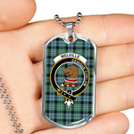 Melville Ancient Scottish Clan Tartan Military Dog Tag Necklace Jewelry