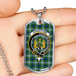 Johnstone Dress Scottish Clan Tartan Military Dog Tag Necklace Jewelry