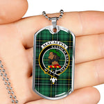 MacAlpine Ancient Scottish Clan Tartan Military Dog Tag Necklace Jewelry