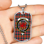 MacDuff Ancient Scottish Clan Tartan Military Dog Tag Necklace Jewelry