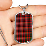 Innes Of Moray Scottish Clan Tartan Military Dog Tag Necklace Jewelry