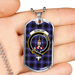 Dunlop Scottish Clan Tartan Military Dog Tag Necklace Jewelry