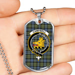 Campbell Faded Scottish Clan Tartan Military Dog Tag Necklace Jewelry
