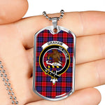 Graham Of Menteith Red Scottish Clan Tartan Military Dog Tag Necklace Jewelry