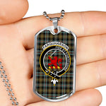 Farquharson Weathered Scottish Clan Tartan Military Dog Tag Necklace Jewelry