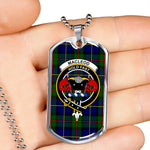 MacLeod Of Harris Modern Scottish Clan Tartan Military Dog Tag Necklace Jewelry