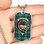 MacDonald Clan Donald Of The Isles Hunting Ancient Scottish Clan Tartan Military Dog Tag Necklace Jewelry