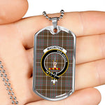 MacIntyre Hunting Weathered Scottish Clan Tartan Military Dog Tag Necklace Jewelry