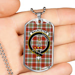 MacAlister Dress Scottish Clan Tartan Military Dog Tag Necklace Jewelry