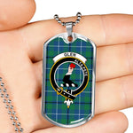 Glen Ancient Scottish Clan Tartan Military Dog Tag Necklace Jewelry