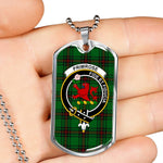 Primrose Scottish Clan Tartan Military Dog Tag Necklace Jewelry